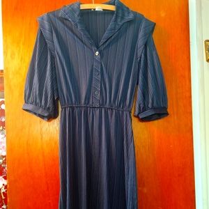 Vintage Balloon sleeve architectural stripe dress size medium